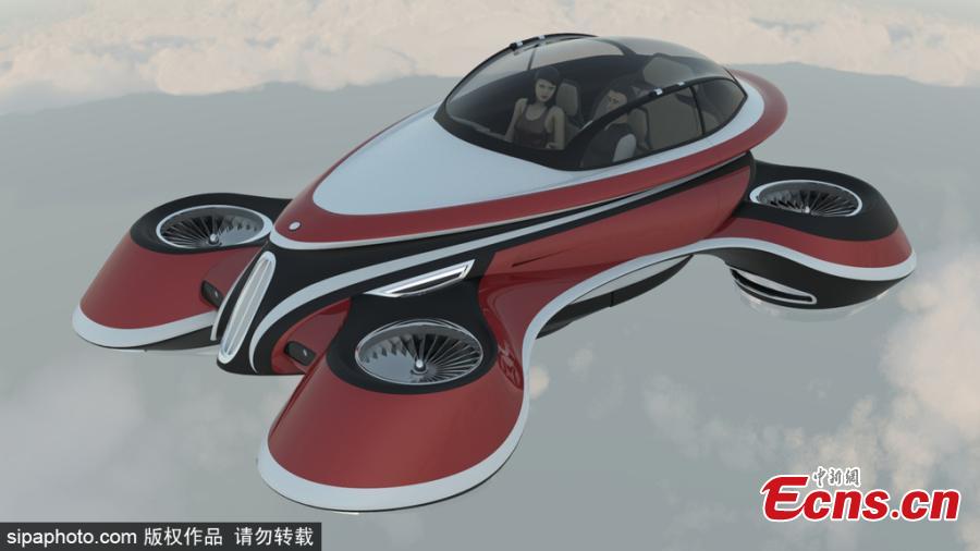 Empresa italiana apresenta conceito retro de carro voador