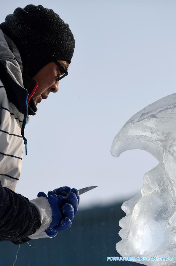 Competição internacional de esculturas de gelo em Harbin