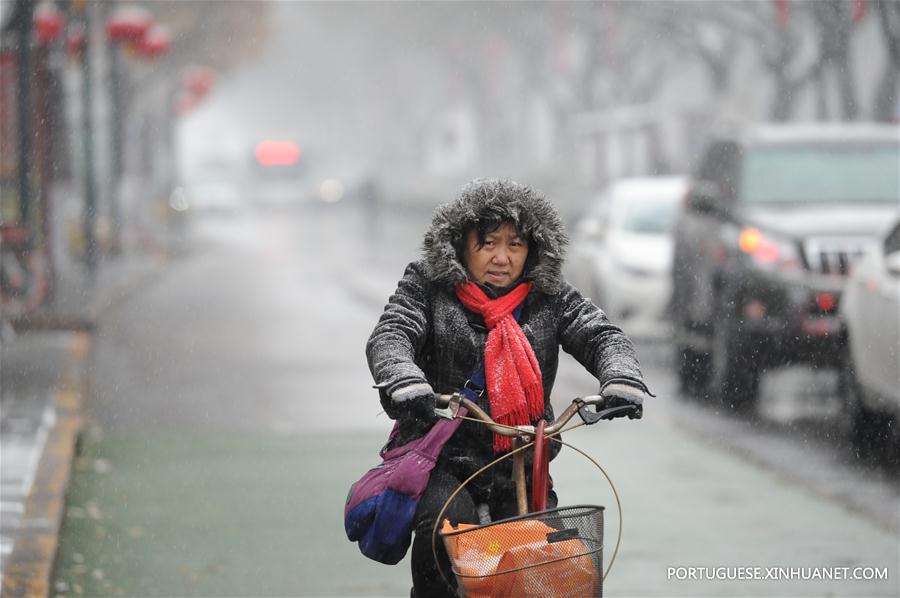 Várias cidades da China têm primeira queda de neve de 2018