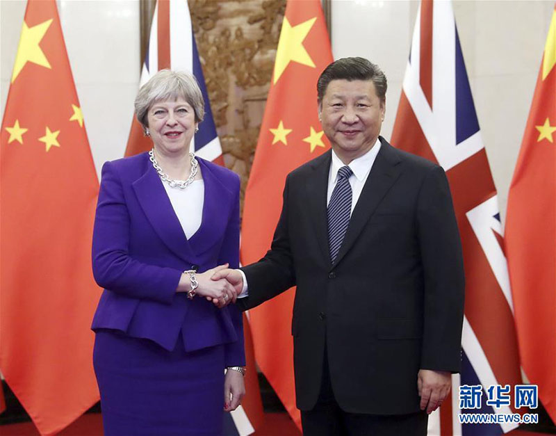 Xi reúne com May e apela a aprofundamento dos laços sino-britânicos na nova era