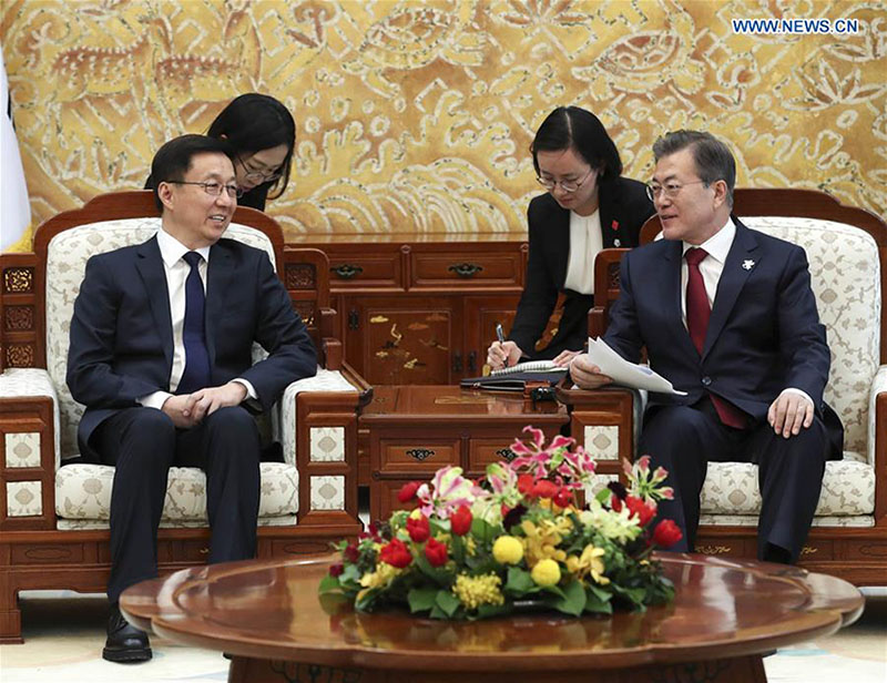 Enviado do presidente chinês discute com presidente sul-coreano laços bilaterais e questão da Península Coreana