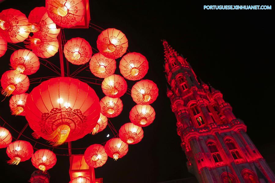 Exposição de lanternas chinesas inaugurada em Bruxelas