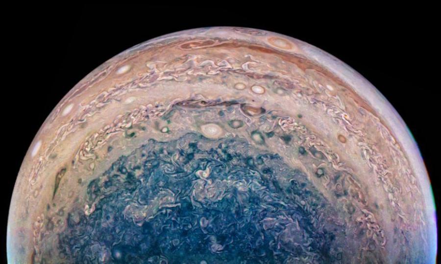 NASA compartilha imagens únicas do Pólo Sul de Júpiter