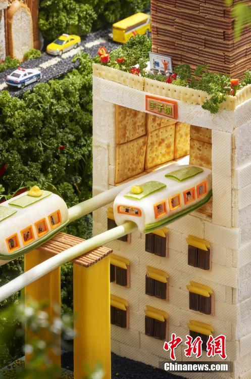 Jovens chineses utilizam produtos alimentares para criar 6 edifícios simbólicos de Chongqing
