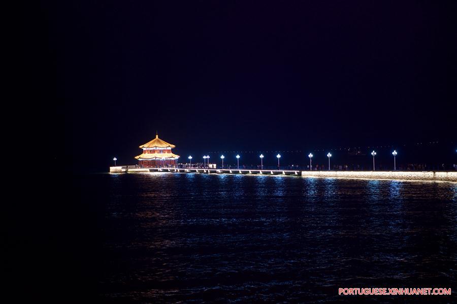 Paisagens noturnas de Qingdao, cidade anfitriã da 18ª Cúpula da OCS