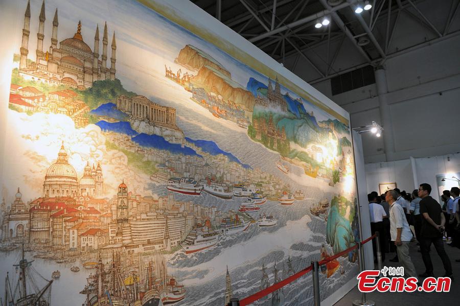 Galeria: Pinturas chinesas sobre Rota da Seda Marítima exibidas em Fuzhou