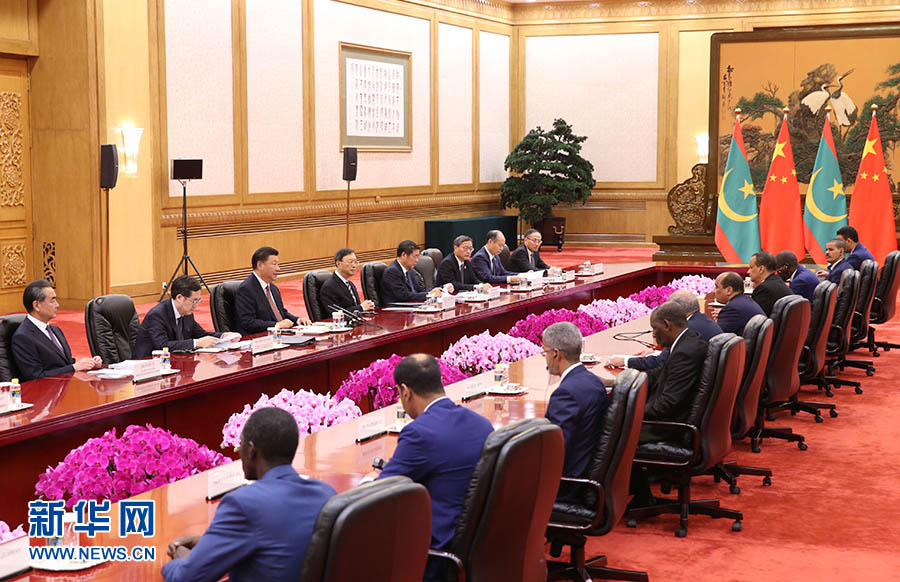 Xi se reúne com presidente da Mauritânia