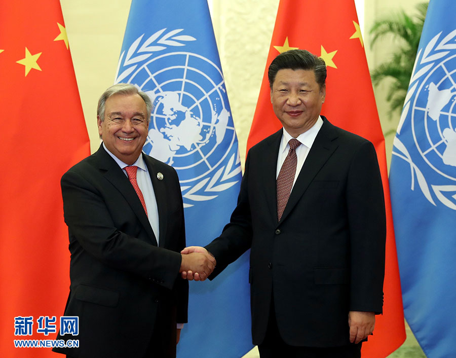 Presidente Xi se reúne com chefe da ONU