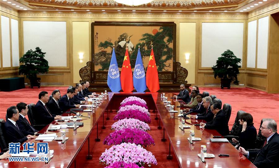 Presidente Xi se reúne com chefe da ONU