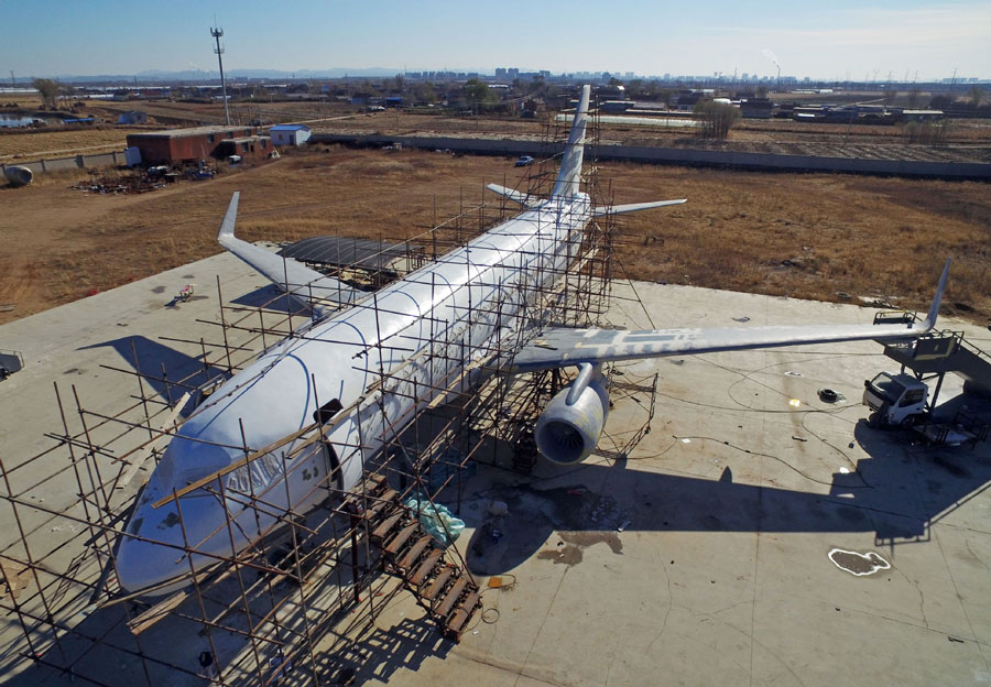 Galeria: Agricultor chinês realiza sonho e constrói modelo de avião