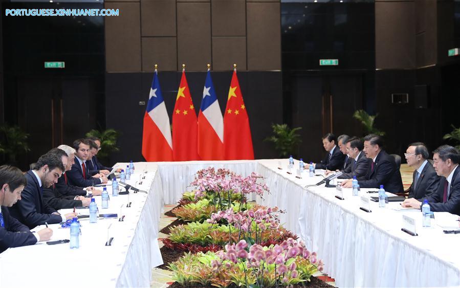 Presidente chinês se reúne com homólogo chileno e promete relações mais estreitas