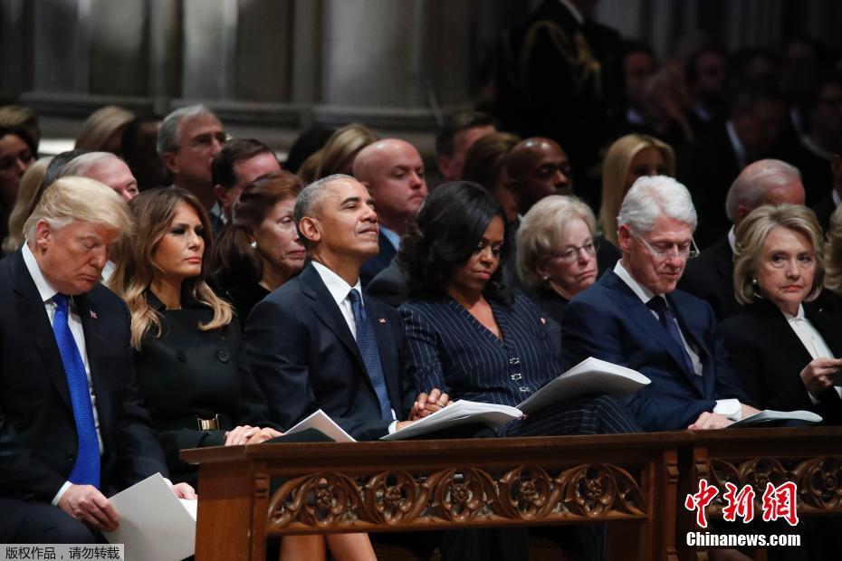 Ex-presidentes dos EUA comparecem ao funeral de George H. W. Bush