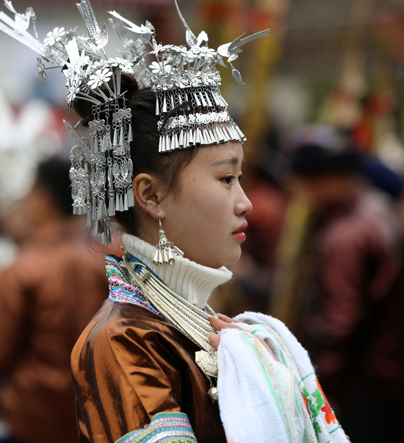  Grupo étnico de Miao celebra o Ano Novo Lunar