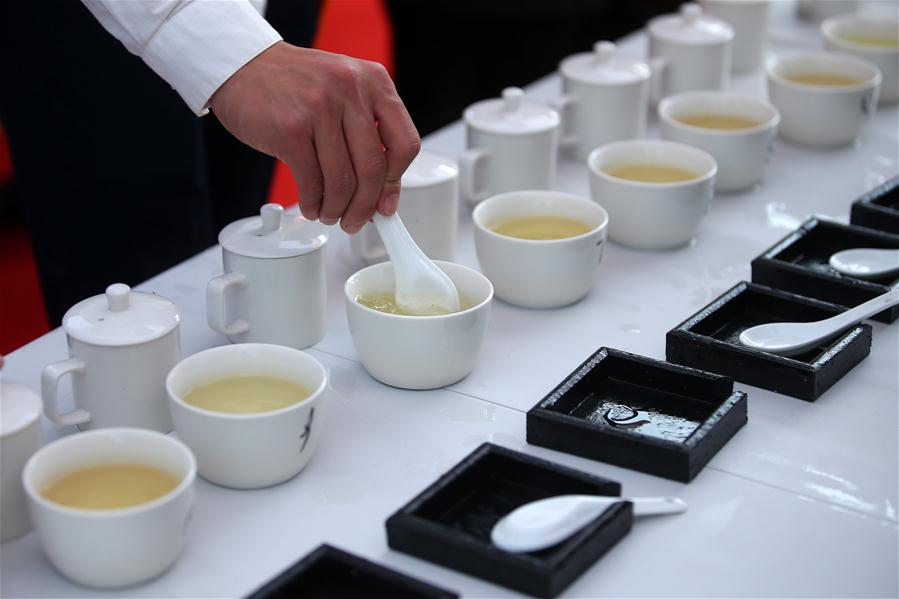 Competição de chá em Huangshan, província de Anhui