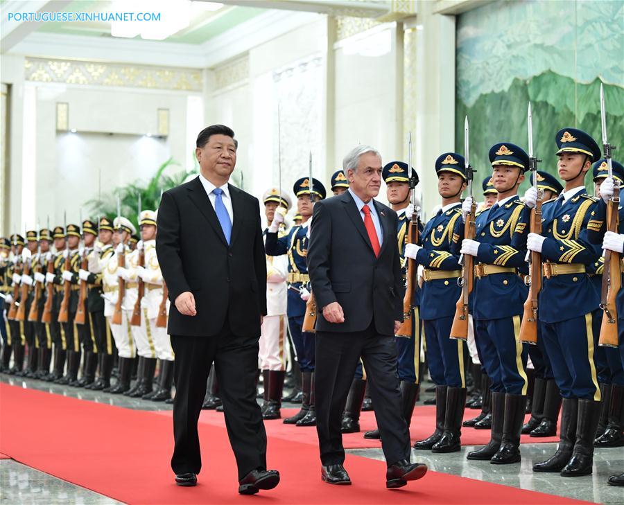 Presidentes da China e do Chile realizam conversações