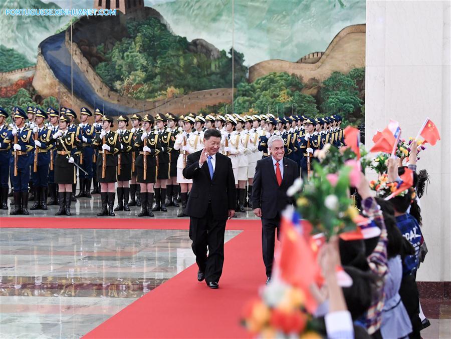 Presidentes da China e do Chile realizam conversações