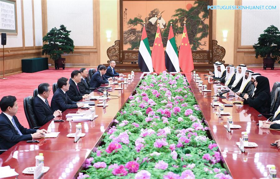 Xi Jinping se reúne com vice-presidente dos Emirados Árabes Unidos