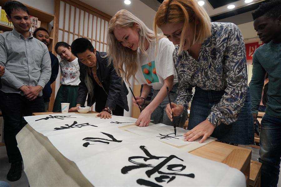 Jovens representantes e estudantes estrangeiros realizam intercâmbio cultural em Nanjing