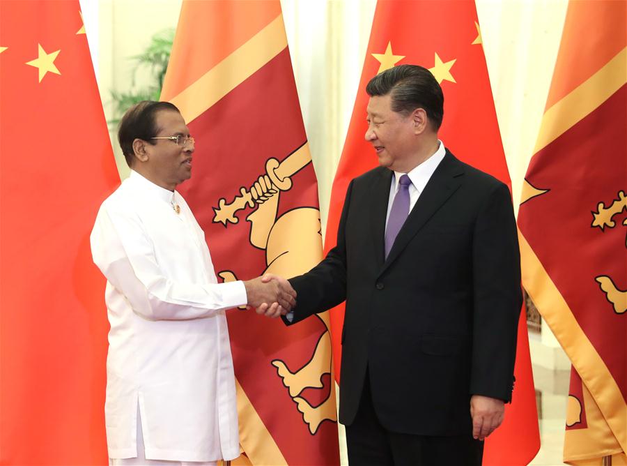 Xi Jinping se encontra com o presidente do Sri Lanka