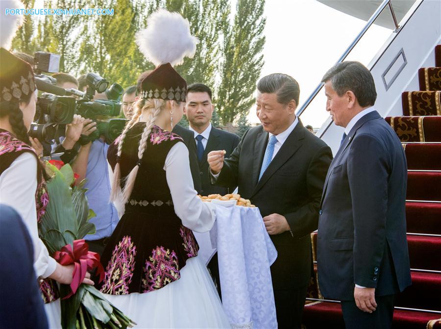Presidente chinês chega ao Quirguistão para visita de Estado e cúpula da OCS