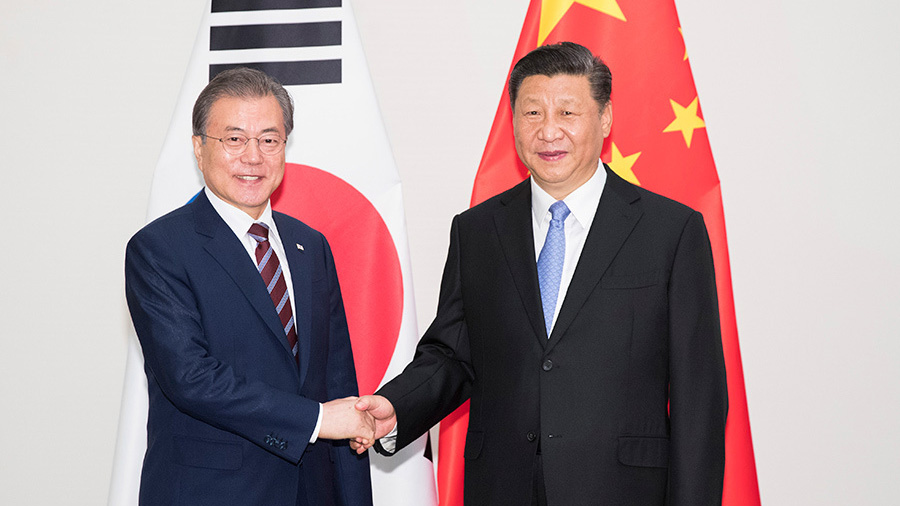 Xi e Moon concordam em promover cooperação de ganha-ganha, multilateralismo e livre comércio
