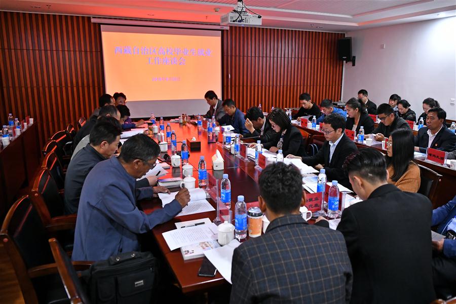 Realizada feira de empregos para graduados universitários no Tibet, sudoeste da China