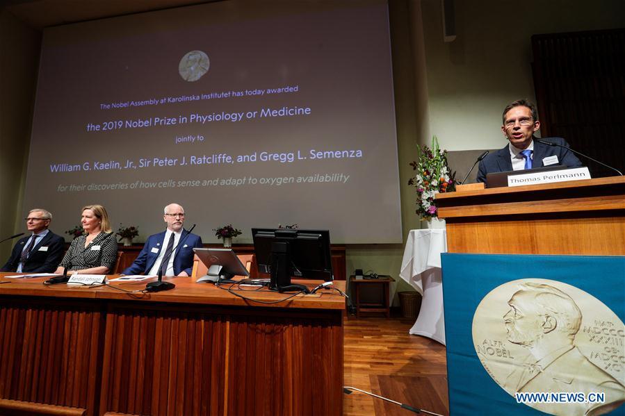 Três cientistas recebem em conjunto Prêmio Nobel de 2019 em Fisiologia ou Medicina