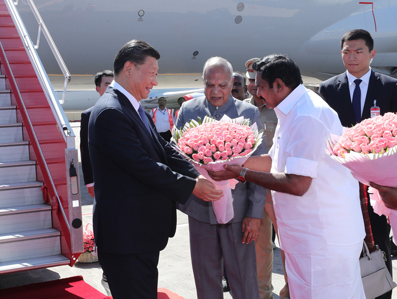 Xi recebe calorosas boas-vindas na Índia