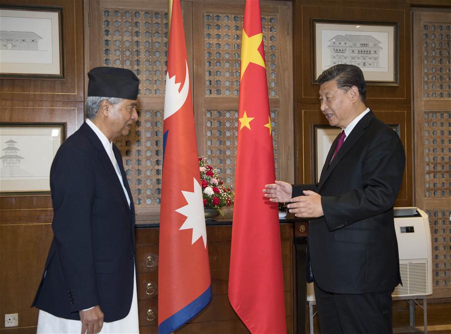 Xi se reúne com chefe do Partido do Congresso Nepalês