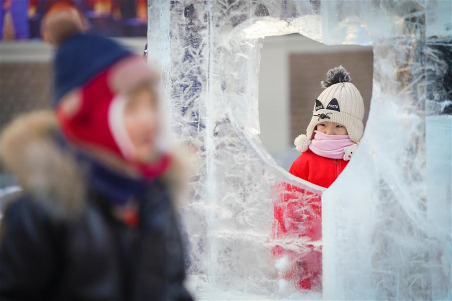 Esculturas de gelo instaladas como adornos em Harbin