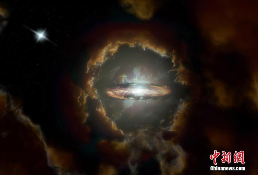 Astrônomos descobrem galáxia massiva em disco rotativo universo primitivo