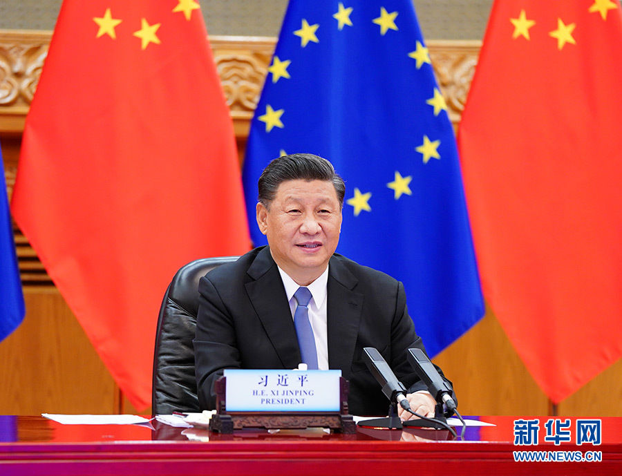 Presidente chinês reúne-se com líderes da União Europeia via link de vídeo