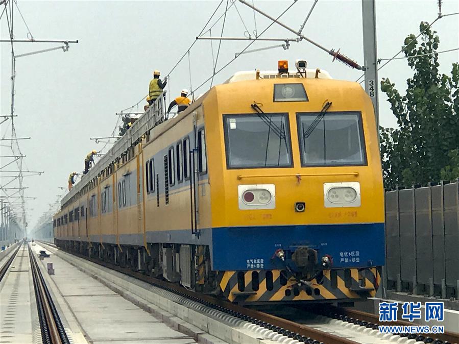 Concluído sistema de catenária da ferrovia interurbana de alta velocidade Beijing-Xiong'an