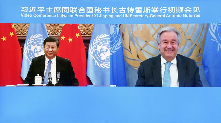 Xi e chefe da ONU realizam videoconferência