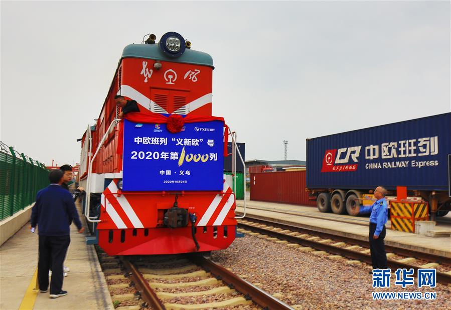 Parte milésimo trem expresso China-Europa de 2020 