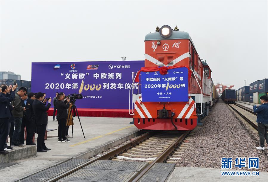 Parte milésimo trem expresso China-Europa de 2020 