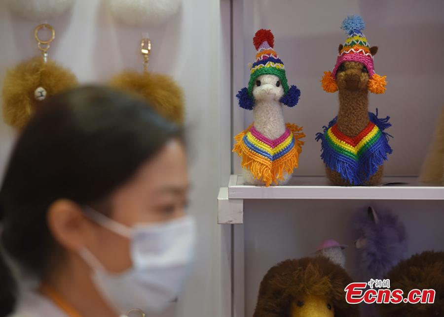 Produtos de lã de alpaca do Peru impressionam visitantes da 3ª Feira Internacional de Importação da China 