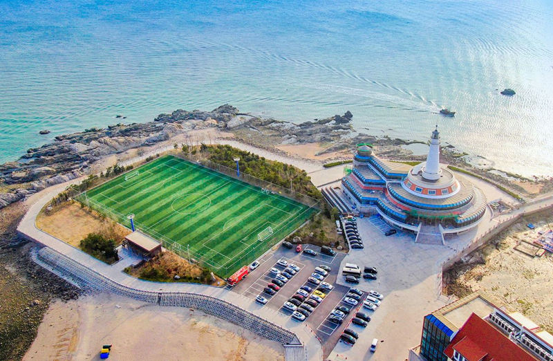 Galeria: panorama de campo de futebol em Qingdao, litoral da China