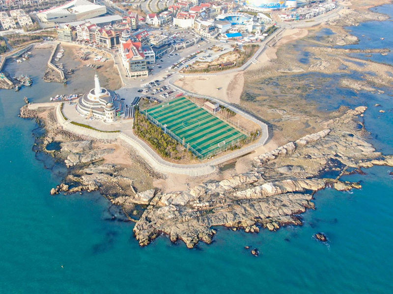 Galeria: panorama de campo de futebol em Qingdao, litoral da China