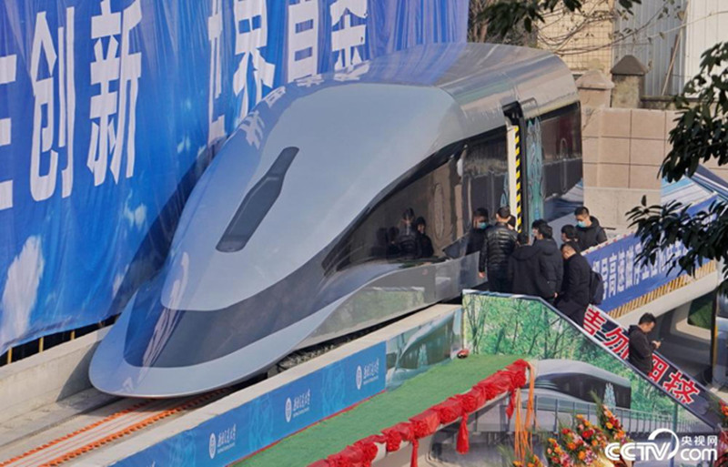 Protótipo de trem maglev lançado em Chengdu