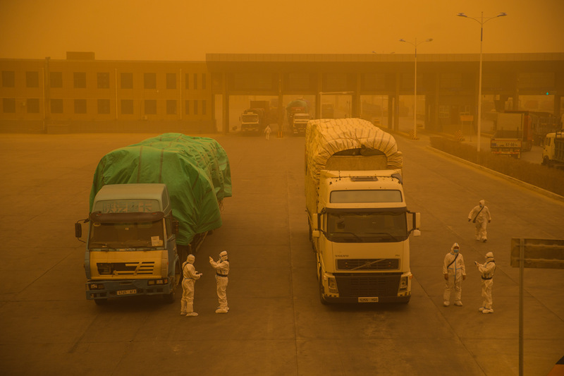 China: Tempestade de areia atinge Mongólia Interior