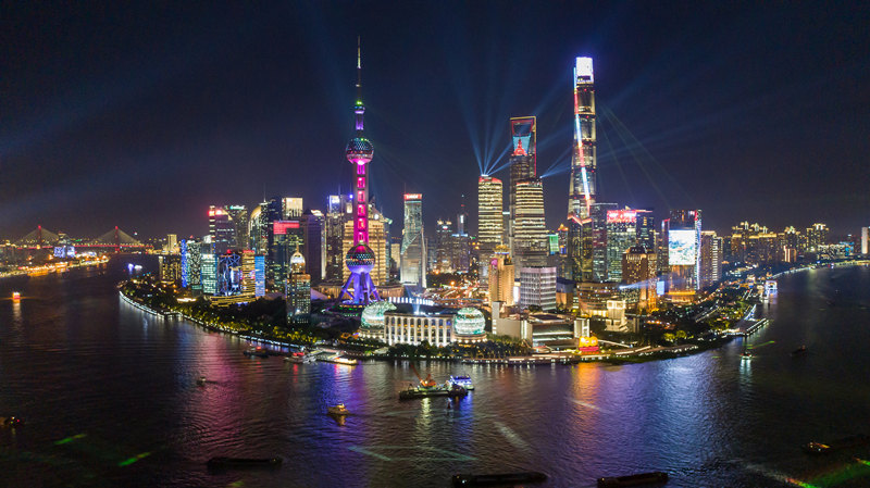Shanghai organiza show de luzes temático para comemorar 100º aniversário do PCCh