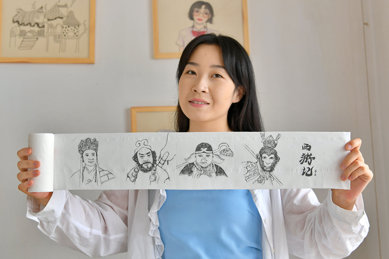 Pinturas em papel higiênico feitas pela chinesa da geração “pós-95” tornam-se virais