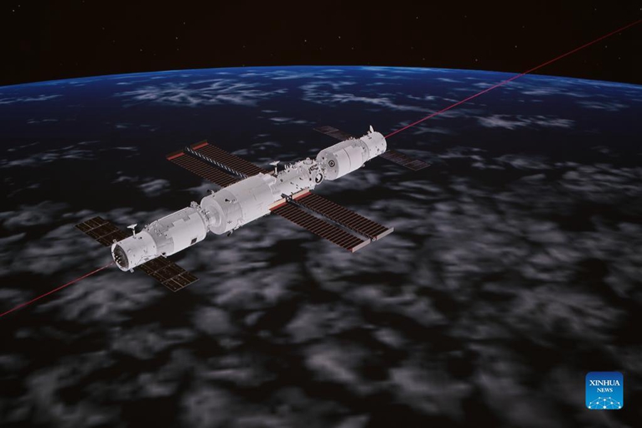 Cargueiro espacial da China acopla com módulo central da estação espacial