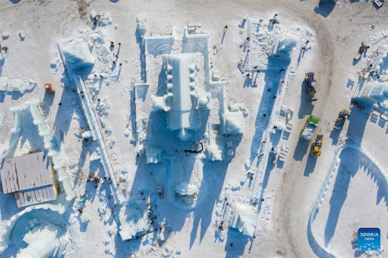 Construção do Parque Temático Mundo de Gelo e Neve na China está em andamento