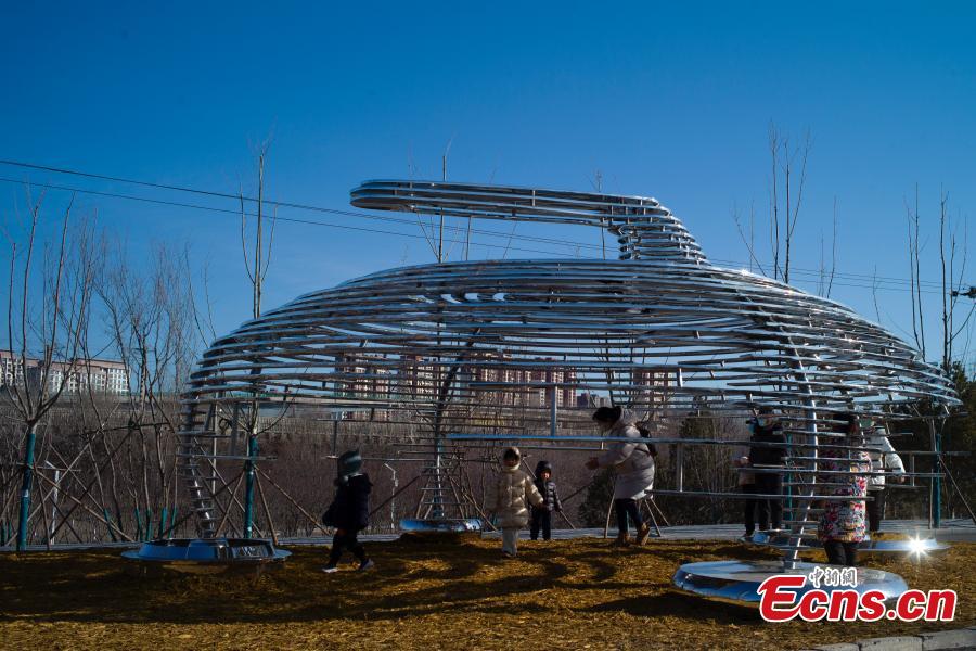 Esculturas de artistas estrangeiros instaladas no Parque Olímpico de Inverno de Beijing