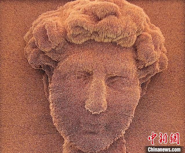 Idoso de Chongqing cria escultura de David com 110.000 palitos de dente  