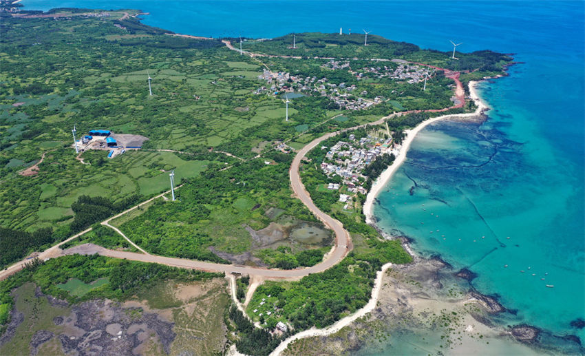 Hainan : vista aérea de estrada circular da ilha