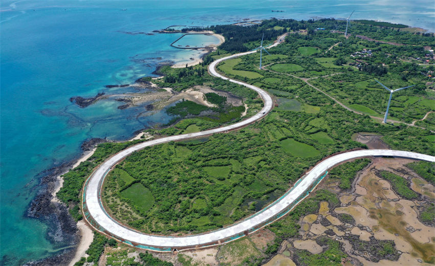 Hainan : vista aérea de estrada circular da ilha