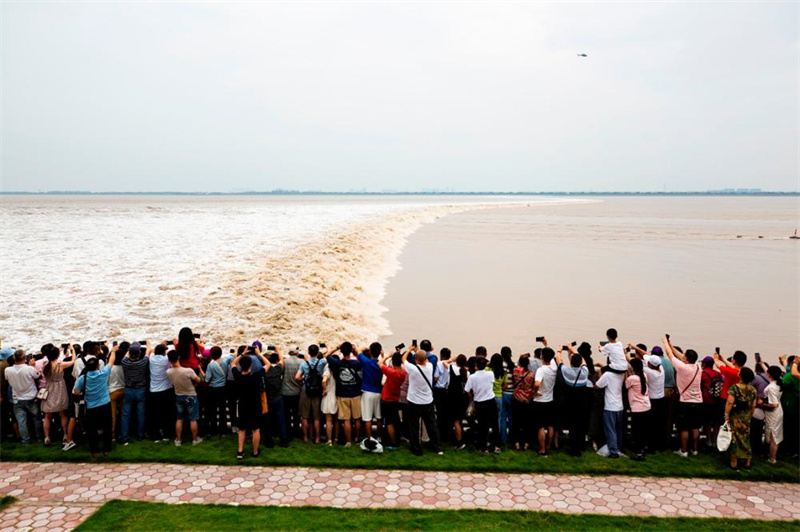 Marés gigantes atraem público ao rio Qiantang